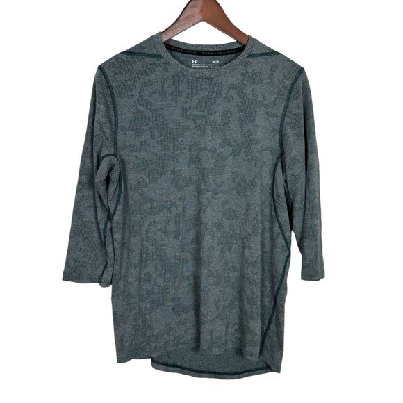 Under Armour Threadborne Fitted Green Camo Half Sleeve T-Shirt Men's Medium - Picture 1 of 5